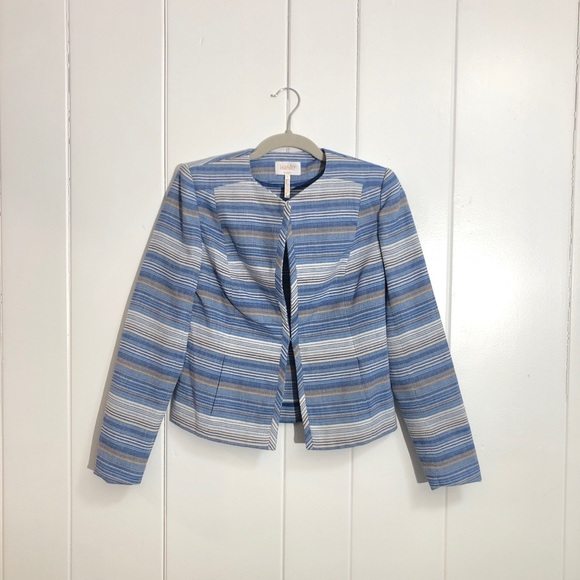 Laundry by Shelli Segal Blue Striped Blazer - Picture 2 of 5